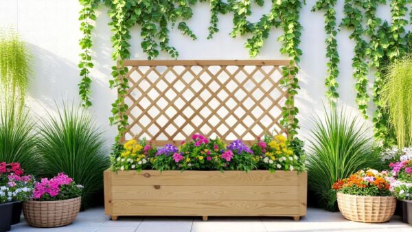 4059306130887-1 Hardin 1fachgut Pflanzkasten aus Kiefernholz, ca. 128 x 44 x 104 cm – Natur