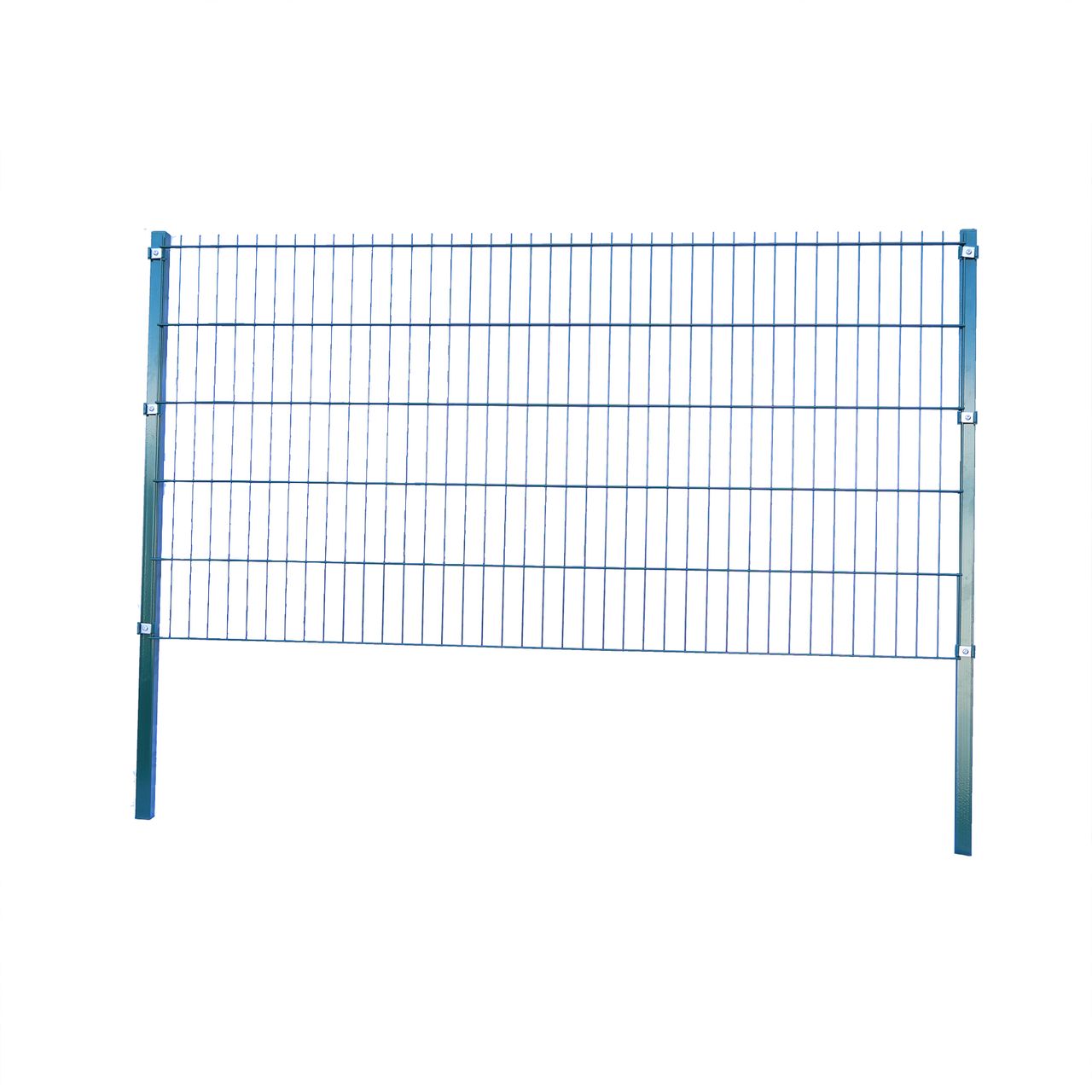 GreenYard Doppelstabmattenzaun Komplett – Set, ca. 123 cm x 10 m – Moosgrün