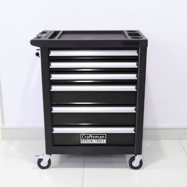 Craftsman Professional Tools Werkstattwagen 70 tlg. mit 6 Schubladen schwarz 76x46x81, 5 cm