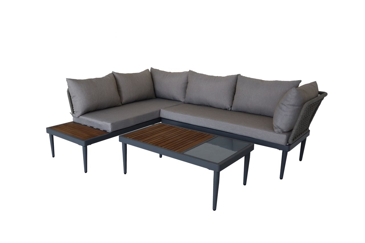 Prestige Home Living Outdoor 11tlg. Ecklounge mit Tisch aus Akazienholz