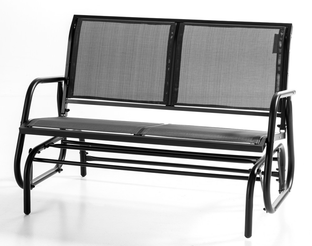 Prestige Home Living Outdoor 2 – Sitzer Garten Schaukelbank, ca. 120 x 70 x 83 cm – Schwarz