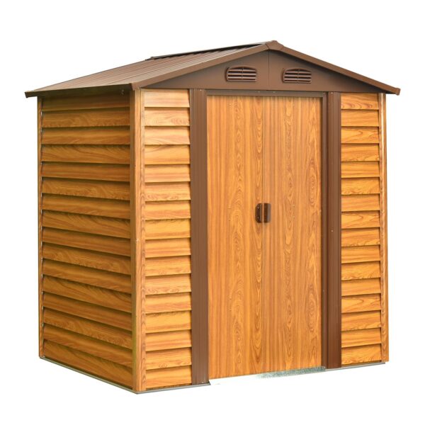GreenYard Metallgerätehaus "Sherwood", ca. 152 x 193 x 203 cm – Braun