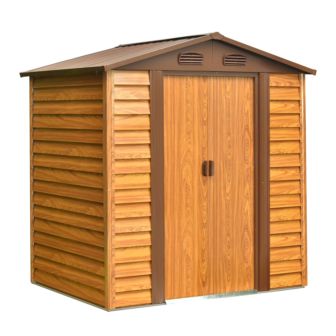 GreenYard Metallgerätehaus „Sherwood“, ca. 152 x 193 x 203 cm – Braun