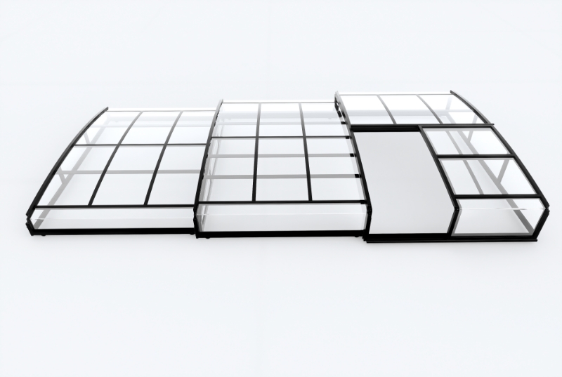 GreenYard Poolüberdachung „Aqualina“ aus Aluminium, ca. 6, 63 x 3, 26 x 0, 8 m