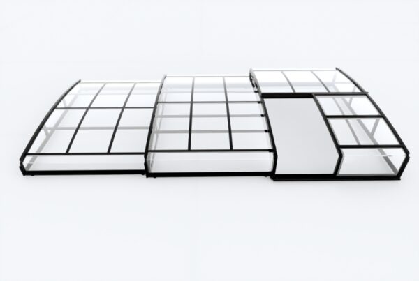 GreenYard Poolüberdachung "Aqualina" aus Aluminium, ca. 6, 63 x 4, 26 x 0, 92 m