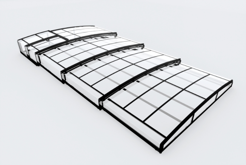 GreenYard Poolüberdachung „Aqualina“ aus Aluminium, ca. 8, 81 x 4, 26 x 0, 92 m