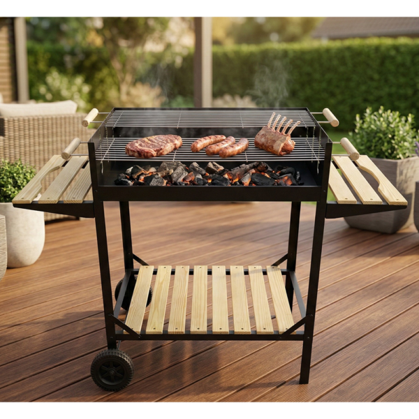 4059306134137-3 Hardin 1fachgut Holzkohle BBQ Grill, ca. 126 x 50 cm