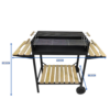 4059306134137-4 Hardin 1fachgut Holzkohle BBQ Grill, ca. 126 x 50 cm