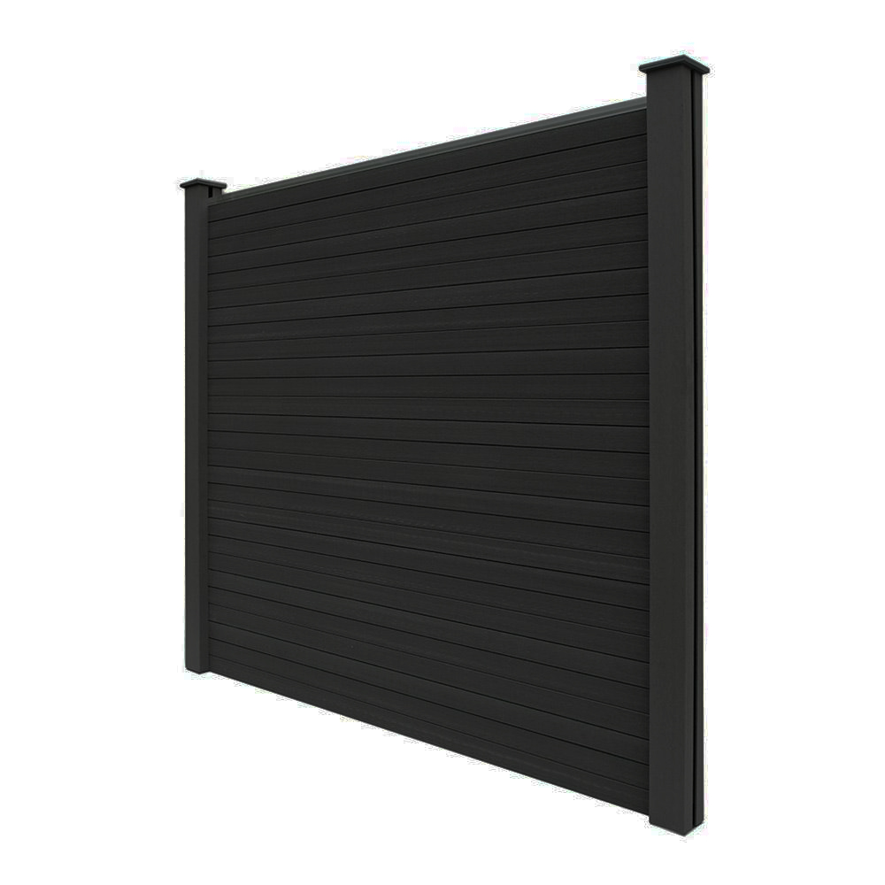 Prestige Home Living Outdoor WPC – Sichtschutzzaun CARACAS – 5 Elemente + 6 Pfosten – Anthrazit