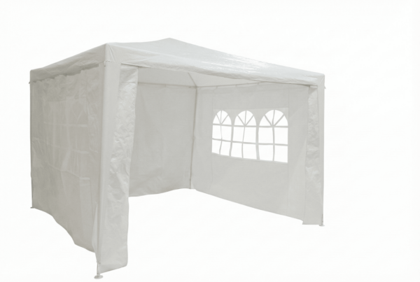 Hardin 1fachgut Partyzelt Pavillon mit 4 Seitenwänden, ca. 300 x 300 x 250 cm – Weiß