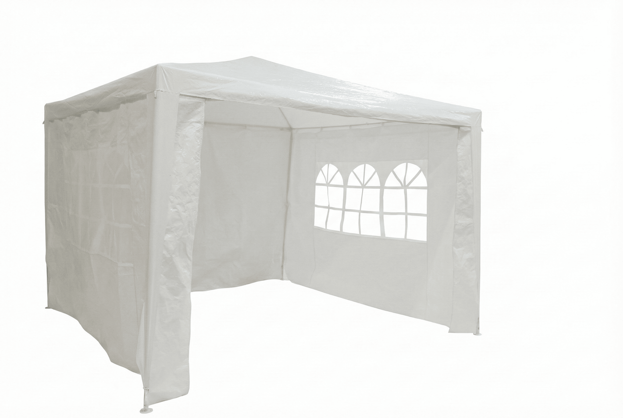 Hardin 1fachgut Partyzelt Pavillon mit 4 Seitenwänden, ca. 300 x 300 x 250 cm – Weiß