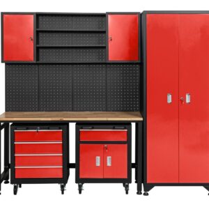 KRAFT WERKZEUGE Garagenschrank 6 tlg. Rot