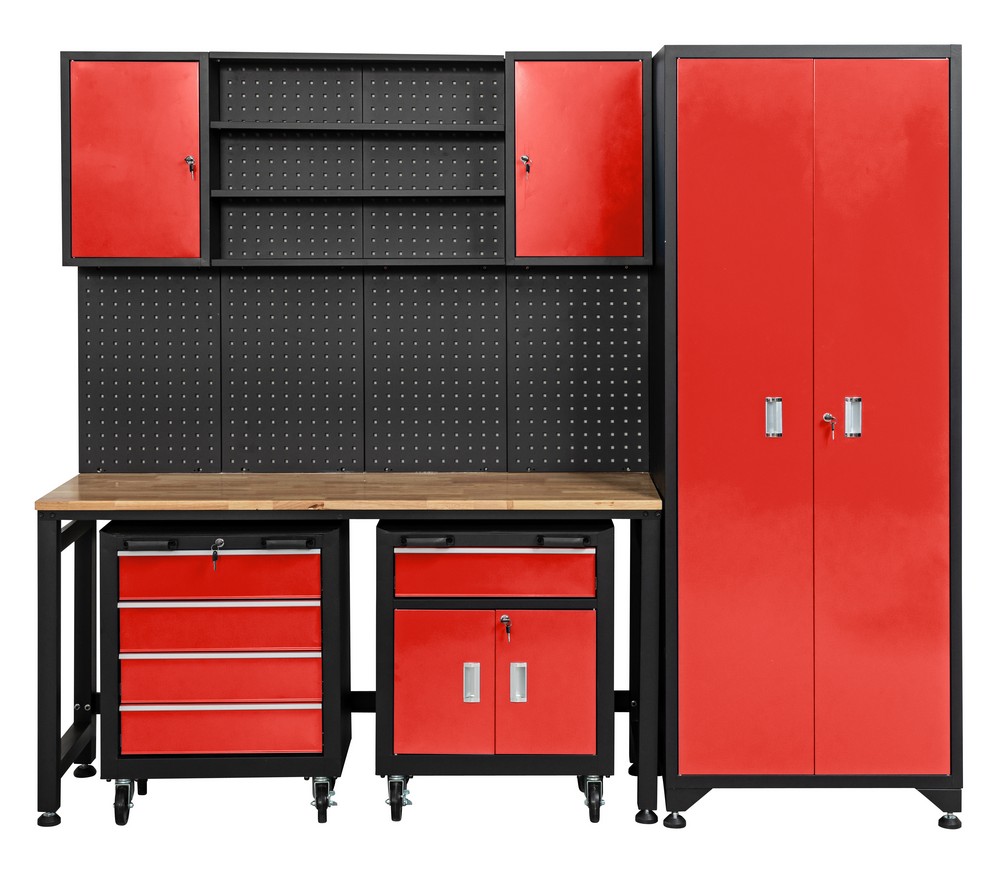 KRAFT WERKZEUGE Garagenschrank 6 tlg. Rot