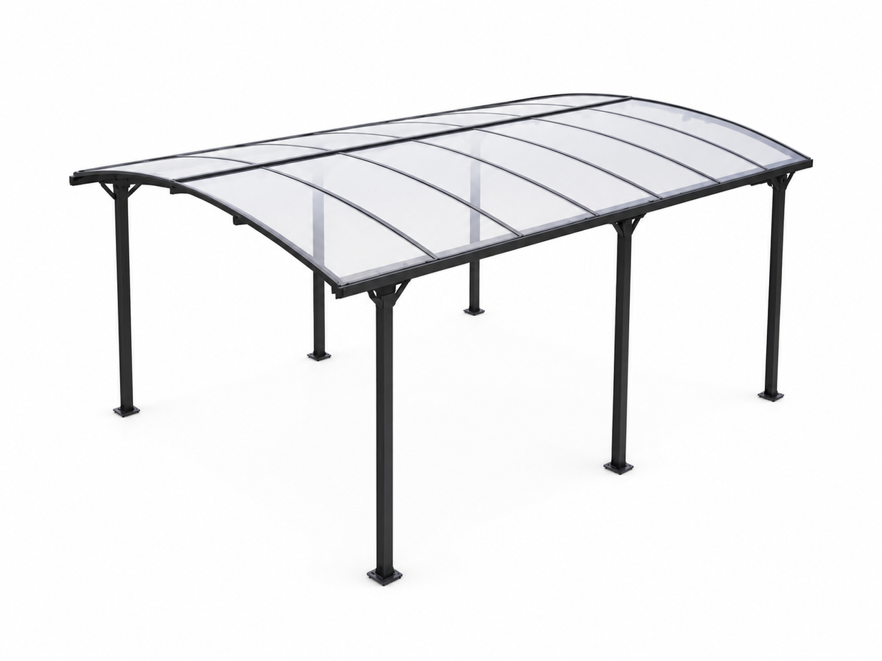 CHILLROI Carport mit Bogendach, Saint – Tropez, ca. 503 x 328 x 211 cm – Anthrazit