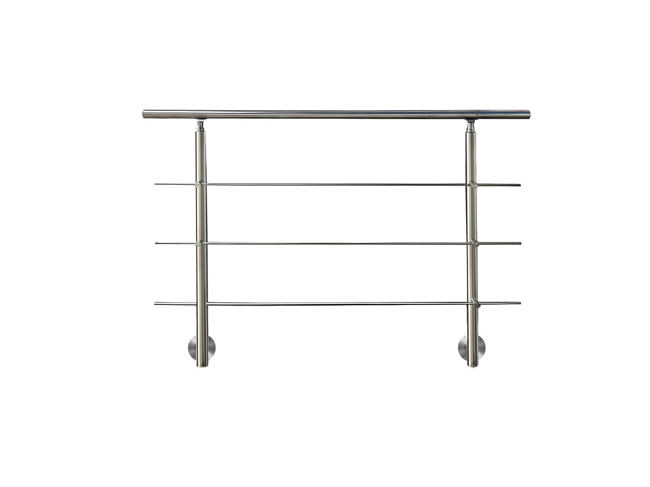 Prestige Home Living Outdoor Treppengeländer Set – ca. 110x 120 cm, Edelstahl inkl. 3 Querstäbe und 2 Pfosten seitliche Montage