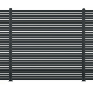 Hardin 1fachgut Premium Aluminium – Sichtschutzzaun CORTINA – 5 Elemente + 6 Pfosten – Anthrazit