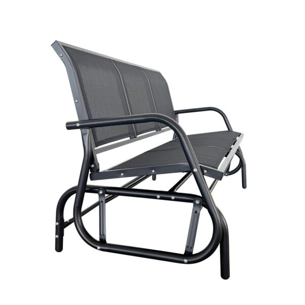 GreenYard 3 – Sitzer Garten Schaukelbank, ca. 151 x 70 x 83 cm – Schwarz