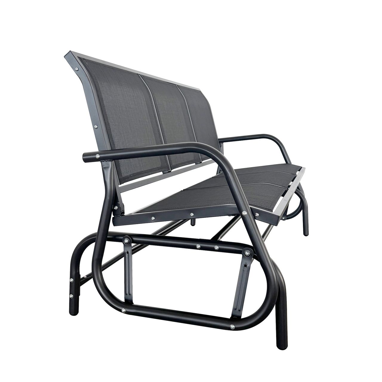 GreenYard 3 – Sitzer Garten Schaukelbank, ca. 151 x 70 x 83 cm – Schwarz