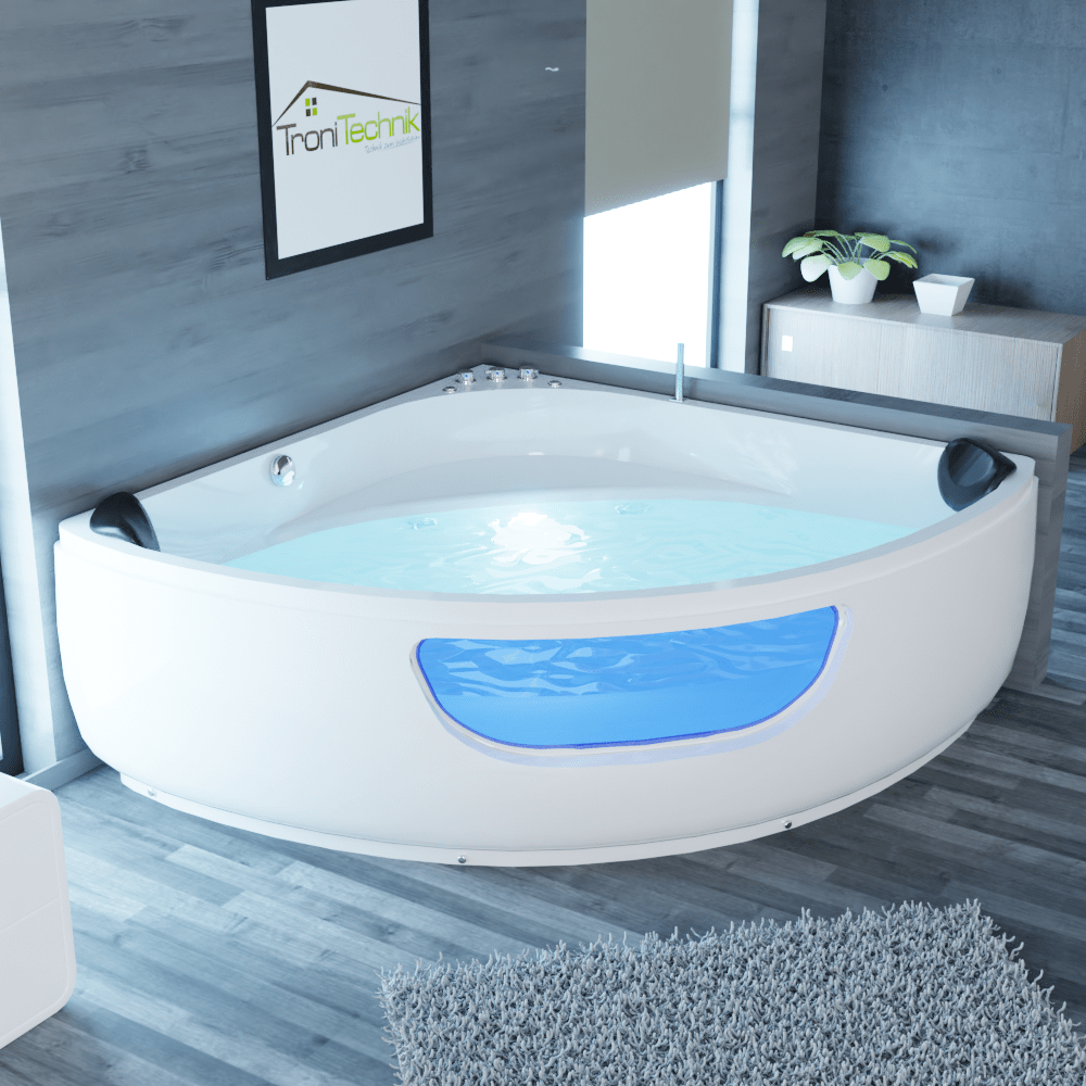 Tronitechnik Whirlpoolbadewanne PAROS 135cm x135cm x 60cm