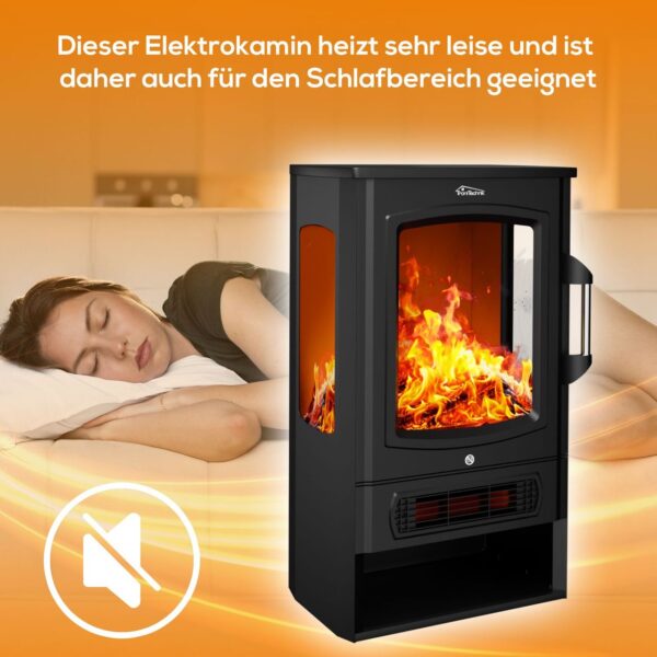 4062048010614-9 Tronitechnik Elektrokamin elektrisch – Kaminfeuer mit LED Flammeneffekt, 1kW/2kW, fenster 2000 Watt