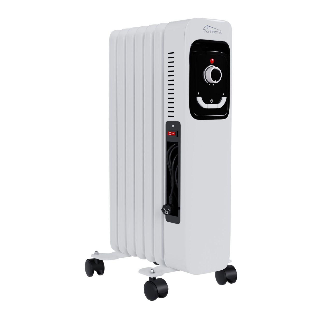 Tronitechnik Ölradiator TT – OR 207 Weiß – 7 Rippen, 3 Stufen, Thermostat, Überhitzungsschutz