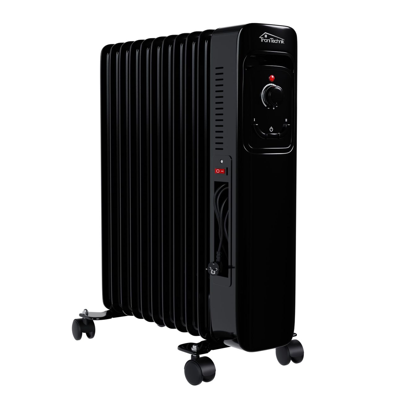 Tronitechnik Ölradiator TT – OR 211 Schwarz – 11 Rippen, 3 Heizstufen, Thermostat