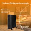 4062048013226-8 Tronitechnik Ölradiator TT – OR 211 Schwarz – 11 Rippen, 3 Heizstufen, Thermostat