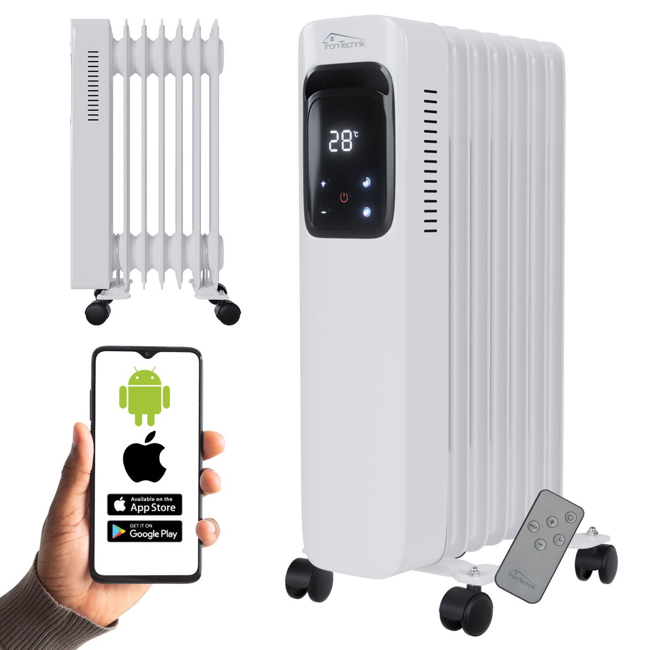 Tronitechnik Ölradiator TT – OR 307 Weiß – WiFi, LCD, 7 Rippen