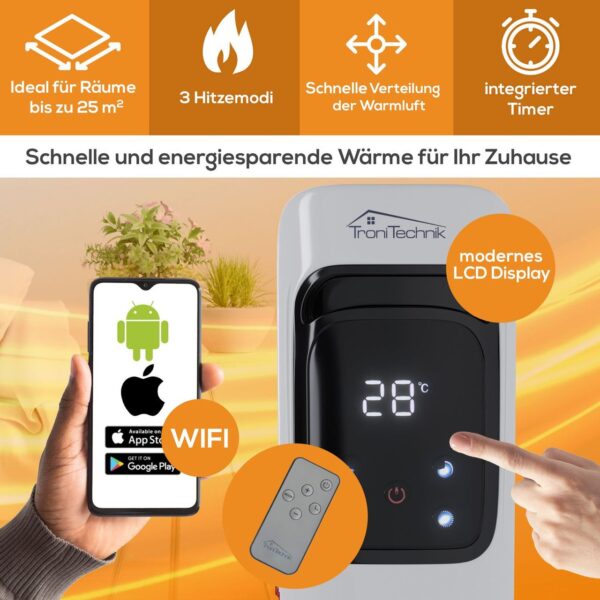 Tronitechnik Ölradiator TT – OR 307 Weiß – WiFi, LCD, 7 Rippen