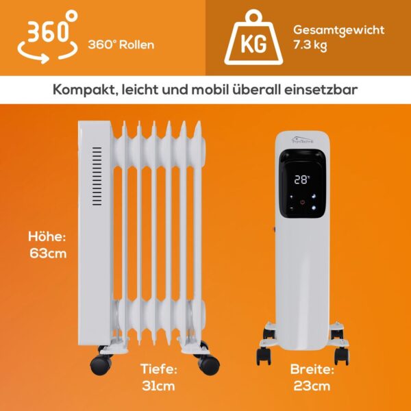 Tronitechnik Ölradiator TT – OR 307 Weiß – WiFi, LCD, 7 Rippen