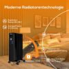 4062048013240-9 Tronitechnik Ölradiator TT – OR 307 Schwarz – 7 Rippen, 3 Heizstufen, WiFi, Überhitzungsschutz