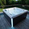Tronitechnik Outdoor Whirlpool Spa PANAREA 210cm x 210cm mit Heizung, Hydromassage, Farblicht mit Thermoabdeckung