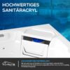 Tronitechnik Outdoor Whirlpool Spa PANAREA 210cm x 210cm mit Heizung, Hydromassage, Farblicht mit Thermoabdeckung