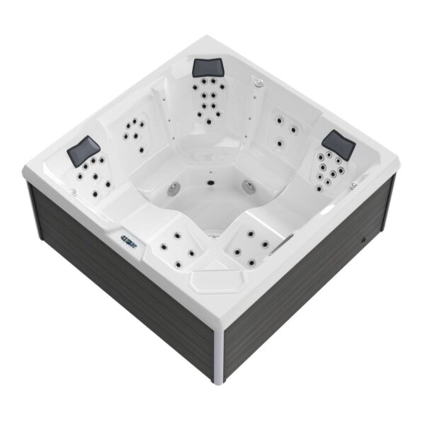 Tronitechnik Outdoor Whirlpool Spa PANAREA 210cm x 210cm mit Heizung, Hydromassage, Farblicht mit Thermoabdeckung