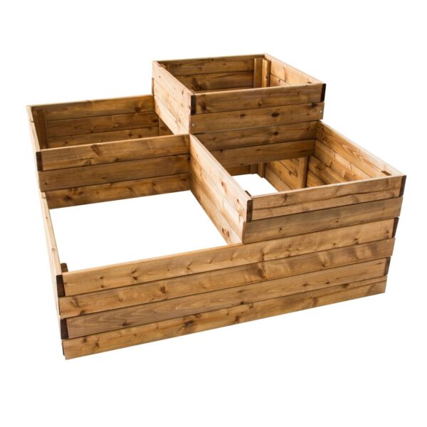 Lemodo Pflanzkasten aus Holz mit 4 Pflanzzonen