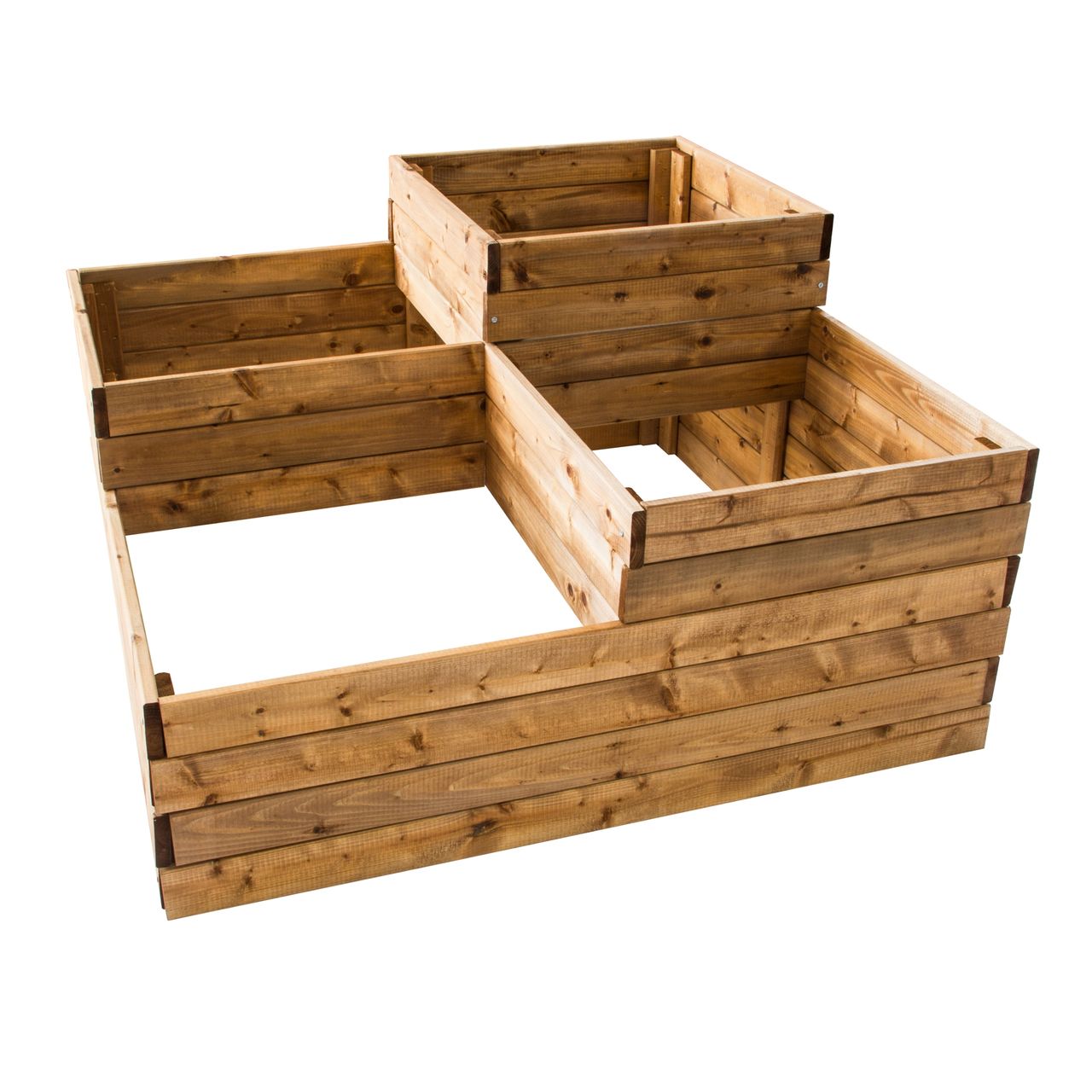 Lemodo Pflanzkasten aus Holz mit 4 Pflanzzonen