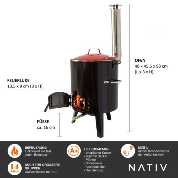 4062961006688-4 Lemodo Gulaschkanone für Eintöpfe und Glühwein
