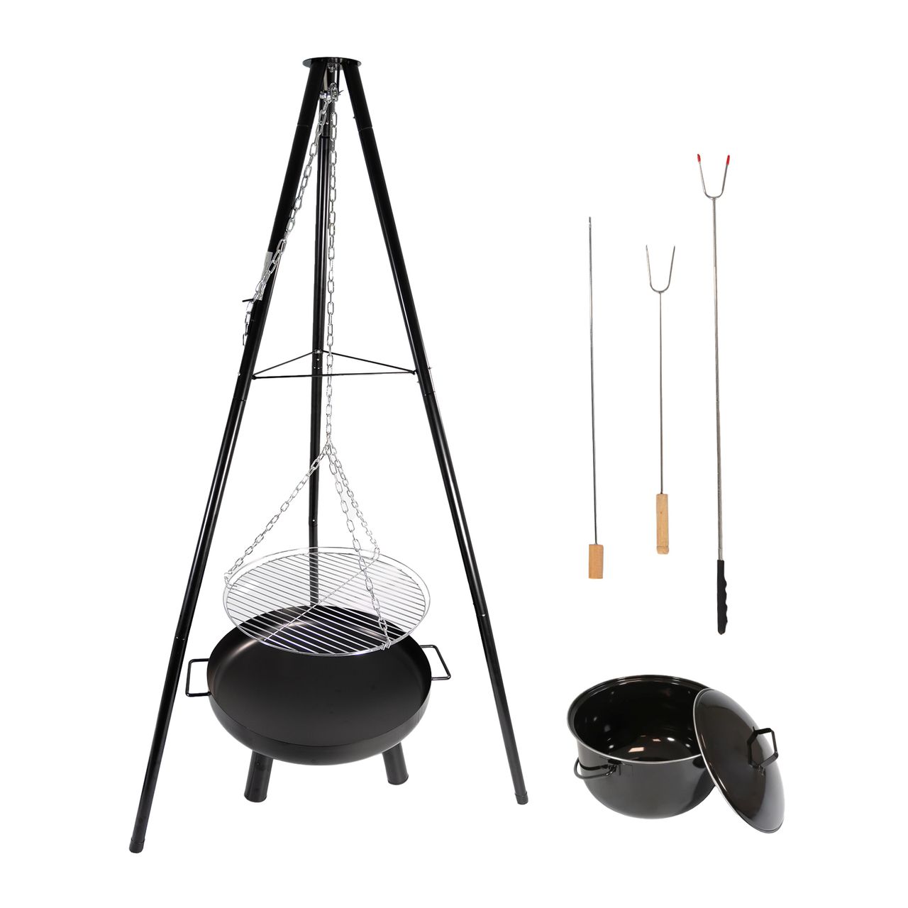 Lemodo Schwenkgrill mit Feuerschale, 52 cm großer Grillrost