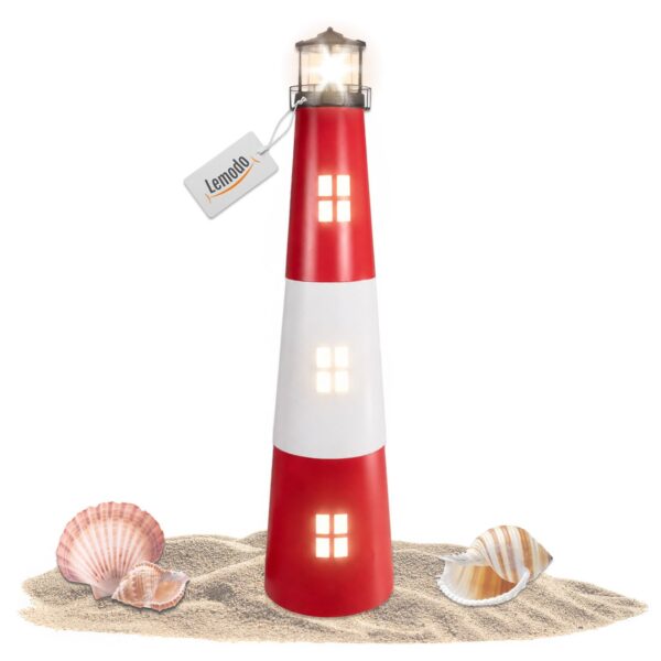 4062961012092-1 Lemodo Gartendeko Solar Leuchtturm mit rotierender LED – Beleuchtung 120 cm hoch