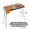 Lemodo Klappbarer Holzkohlegrill, Campinggrill Edelstahl, Reisegrill für BBQ