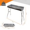 Lemodo Klappbarer Holzkohlegrill, Campinggrill Edelstahl, Reisegrill für BBQ