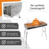 Lemodo Klappbarer Holzkohlegrill, Campinggrill Edelstahl, Reisegrill für BBQ