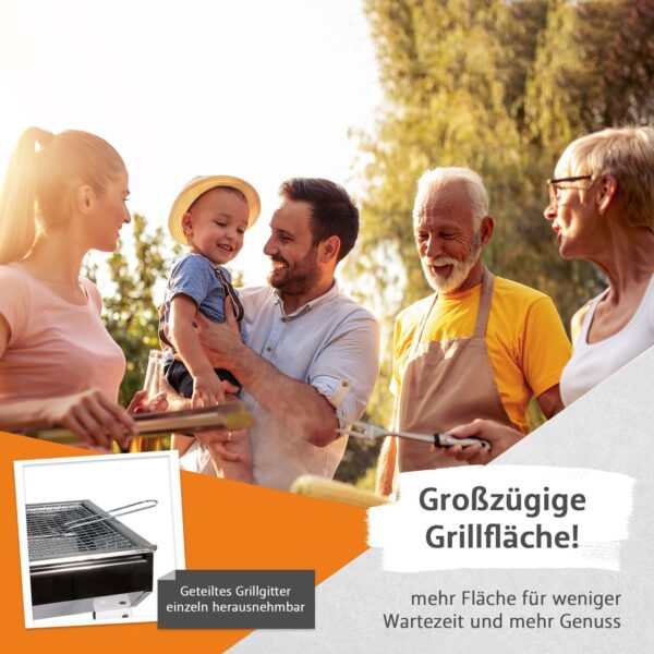 Lemodo Klappbarer Holzkohlegrill, Campinggrill Edelstahl, Reisegrill für BBQ