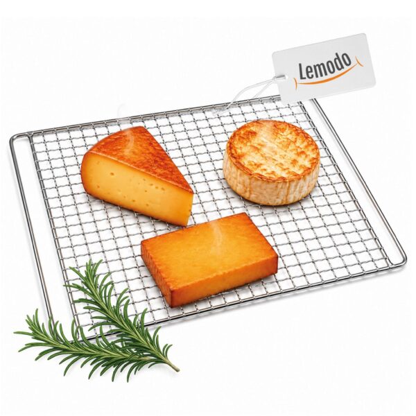 4062961018094-1 Lemodo Räucherrost Edelstahl in Netzform 36, 5 x 25, 5 cm, Zubehör Räucherofen