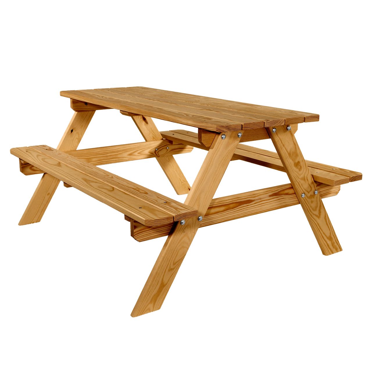 Lemodo Kinderpicknicktisch 115cm lang aus Holz Kiefer braun, sitzgruppe für Kinder