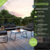 Garmio Sitzgruppe Polyrattan Gartenmöbel Set 4 – teilig Balkonmöbel mit Sitzbank und Stühlen, Glastisch