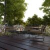 Garmio Sitzgruppe Polyrattan Gartenmöbel Set 4 – teilig Balkonmöbel mit Sitzbank und Stühlen, Glastisch