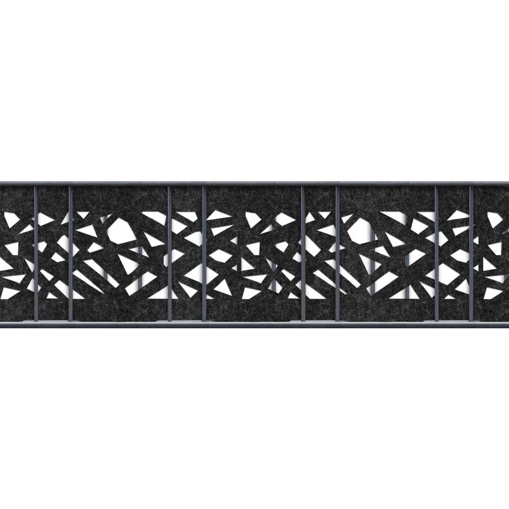 zaun|zu® Sichtschutzstreifen Design Vlies Graphic für Doppelstabmatten Schwarzgrau 2, 6m