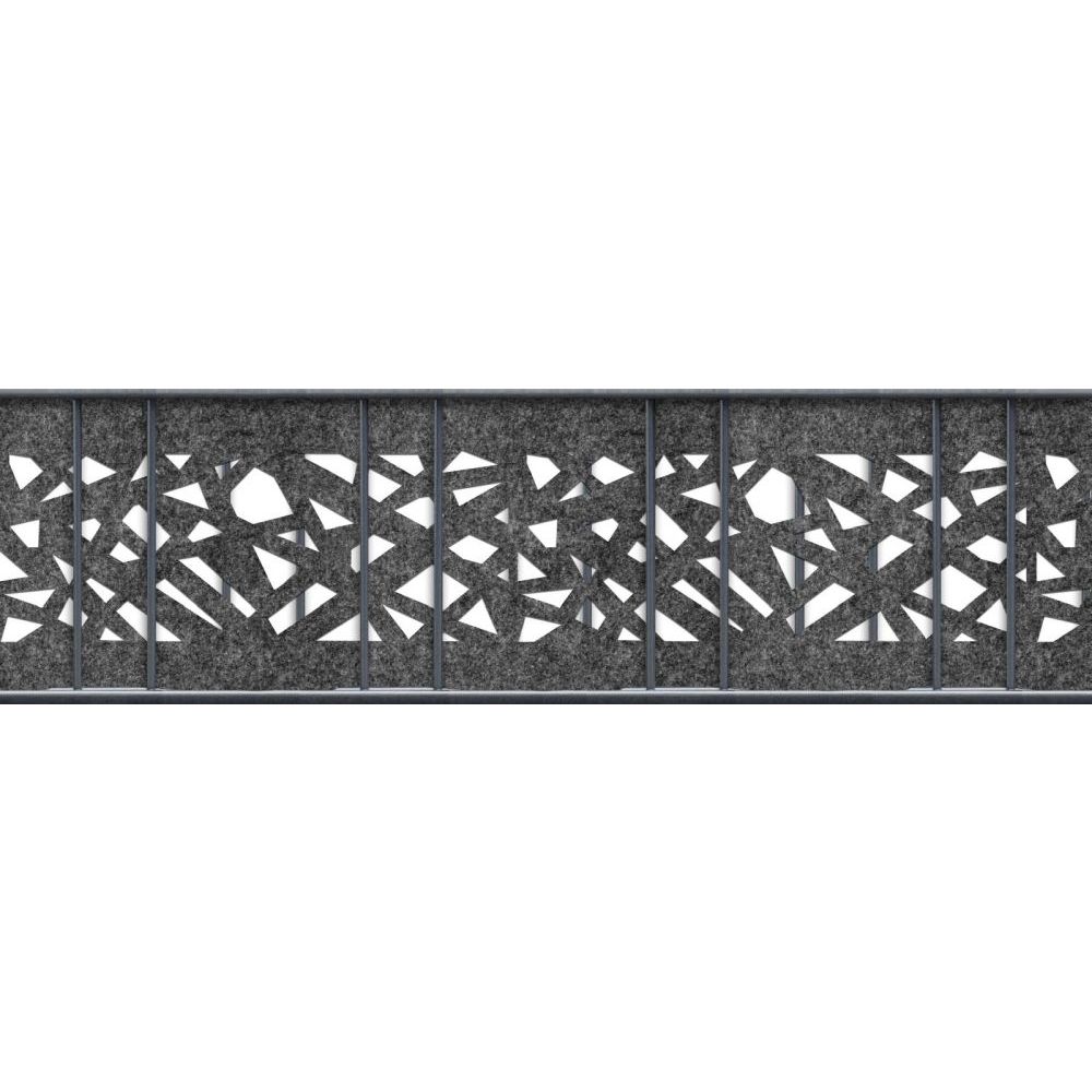 zaun|zu® Sichtschutzstreifen Design Vlies Graphic für Doppelstabmatten Anthrazit 2, 6m