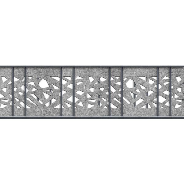 zaun|zu® Sichtschutzstreifen Design Vlies Graphic für Doppelstabmatten Hellgrau 2, 6m